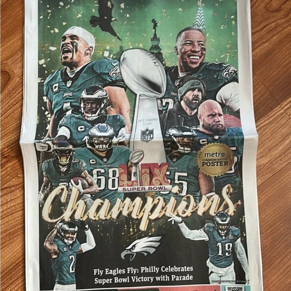 PHILADELPHIA EAGLES SUPER BOWL NEWS PAPER